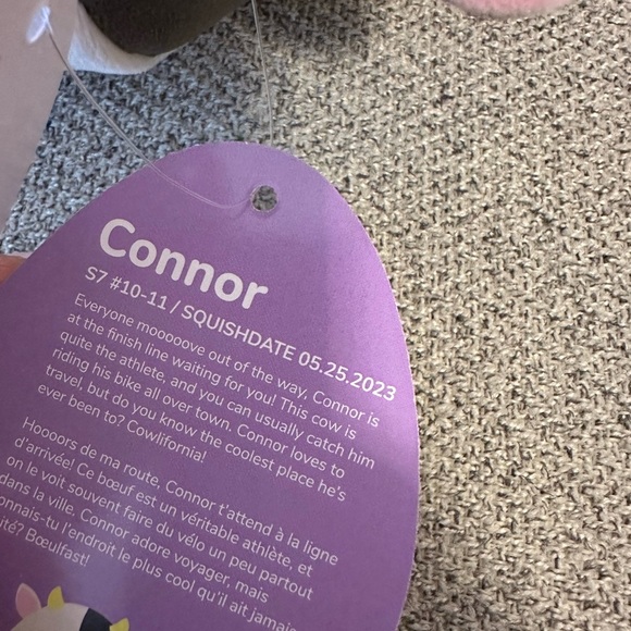 NWT 🐮 7" Easter Connor Black and White Cow Squishmallow - Picture 5 of 5